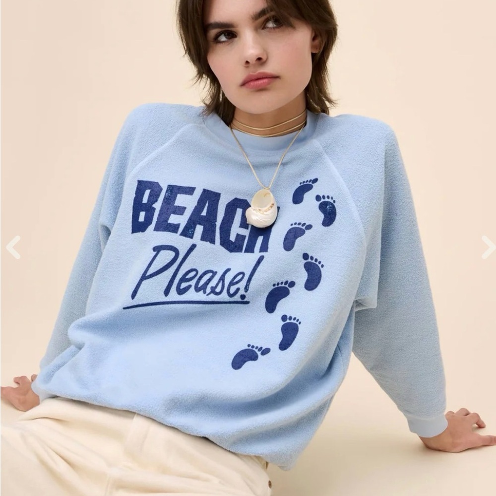 Daydreamer BEACH PLEASE REVERSE RAGLAN SWEATSHIRT